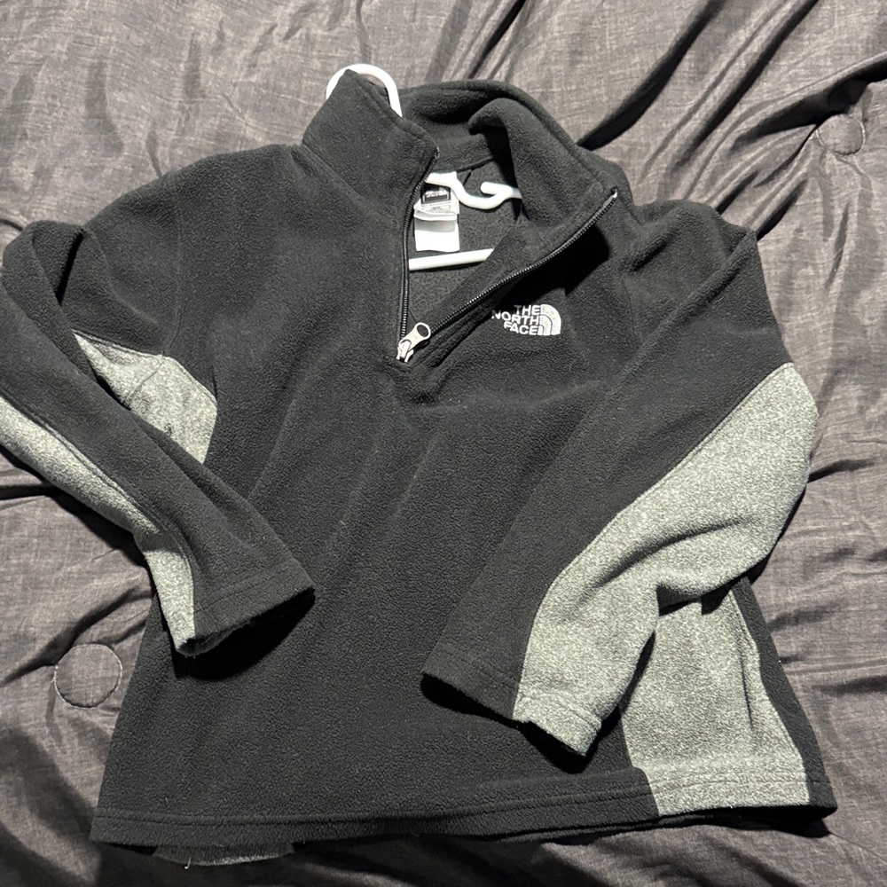 The North Face Black and Gray Quarter-Zip Fleece